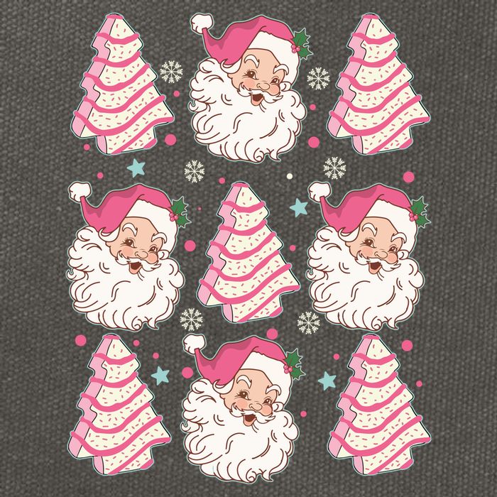 Cute Christmas Snack Cake Trees Santa Claus Cotton Canvas Backpack