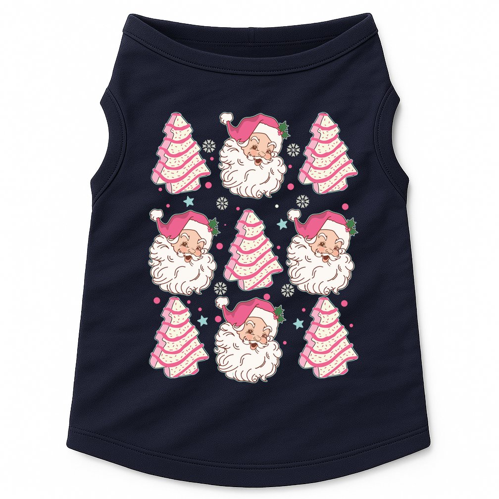 Cute Christmas Snack Cake Trees Santa Claus Doggie Tank