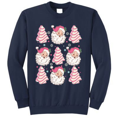 Cute Christmas Snack Cake Trees Santa Claus Sweatshirt