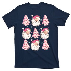 Cute Christmas Snack Cake Trees Santa Claus T-Shirt