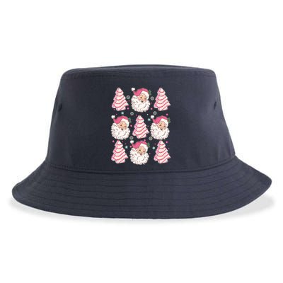 Cute Christmas Snack Cake Trees Santa Claus Sustainable Bucket Hat