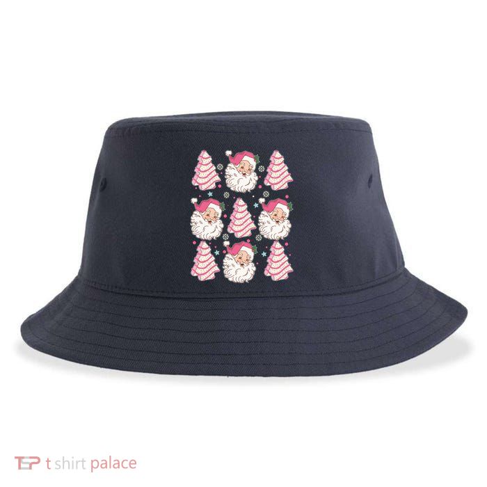 Cute Christmas Snack Cake Trees Santa Claus Sustainable Bucket Hat