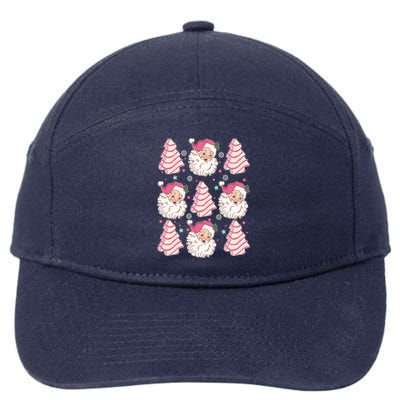 Cute Christmas Snack Cake Trees Santa Claus 7-Panel Snapback Hat