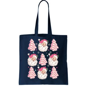 Cute Christmas Snack Cake Trees Santa Claus Tote Bag