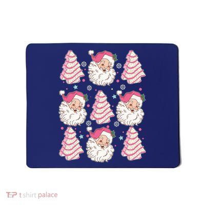 Cute Christmas Snack Cake Trees Santa Claus Mousepad