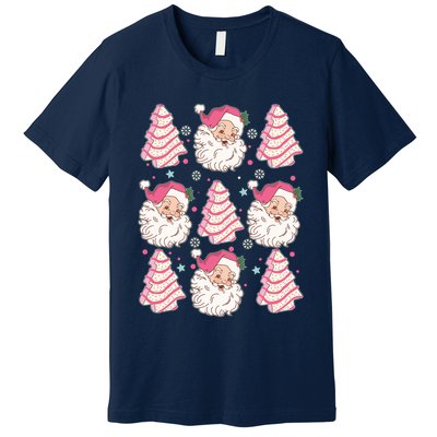 Cute Christmas Snack Cake Trees Santa Claus Premium T-Shirt
