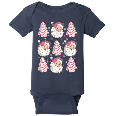 Cute Christmas Snack Cake Trees Santa Claus Baby Bodysuit