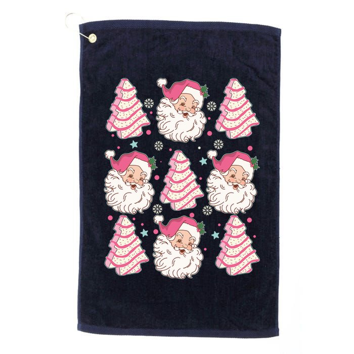 Cute Christmas Snack Cake Trees Santa Claus Golf Towel