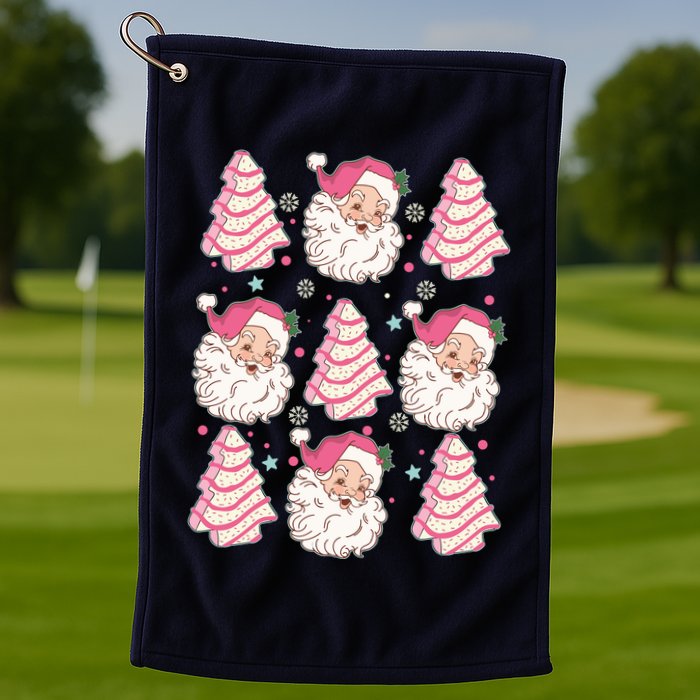 Cute Christmas Snack Cake Trees Santa Claus Golf Towel