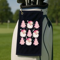 Cute Christmas Snack Cake Trees Santa Claus Golf Towel