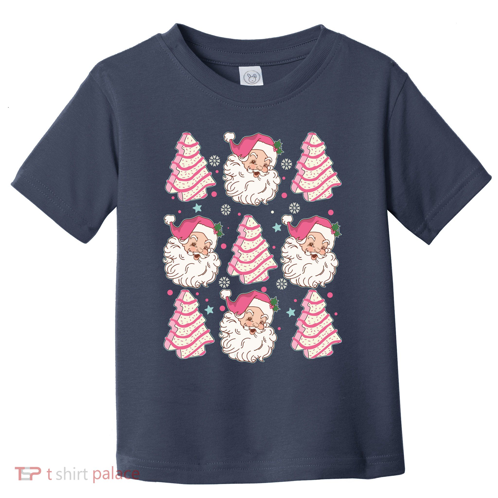 Cute Christmas Snack Cake Trees Santa Claus Toddler T-Shirt