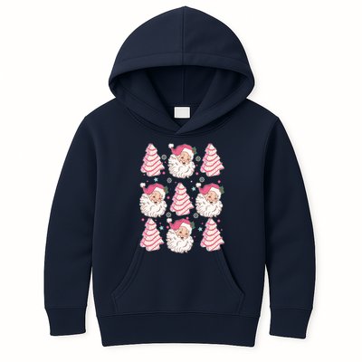 Cute Christmas Snack Cake Trees Santa Claus Kids Hoodie