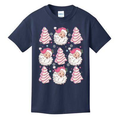 Cute Christmas Snack Cake Trees Santa Claus Kids T-Shirt