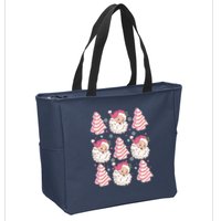 Cute Christmas Snack Cake Trees Santa Claus Zip Tote Bag