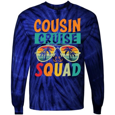 Cousin Cruise Squad 2025 Cruise Ship Party Group Vacation Tie-Dye Long Sleeve Shirt