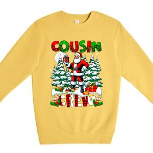 Cousin Crew Santa Leopard Christmas Trees Family Lover Gift Premium Crewneck Sweatshirt