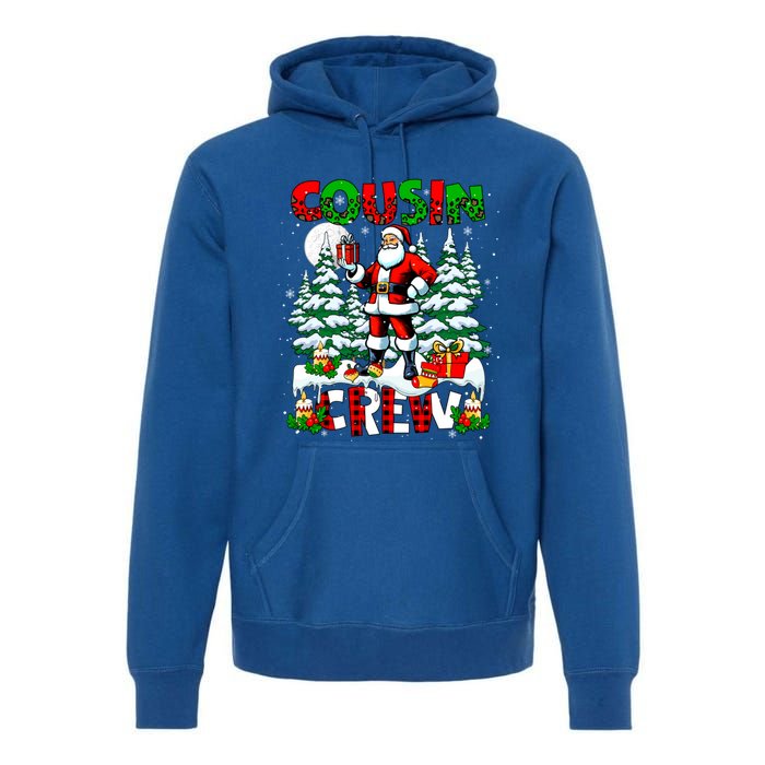 Cousin Crew Santa Leopard Christmas Trees Family Lover Gift Premium Hoodie