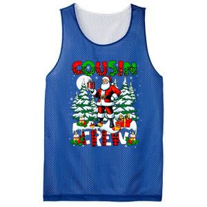 Cousin Crew Santa Leopard Christmas Trees Family Lover Gift Mesh Reversible Basketball Jersey Tank