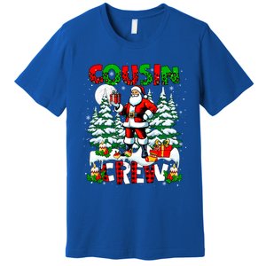 Cousin Crew Santa Leopard Christmas Trees Family Lover Gift Premium T-Shirt