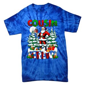 Cousin Crew Santa Leopard Christmas Trees Family Lover Gift Tie-Dye T-Shirt