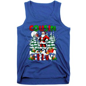 Cousin Crew Santa Leopard Christmas Trees Family Lover Gift Tank Top