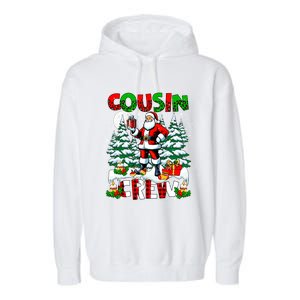 Cousin Crew Santa Leopard Christmas Trees Family Lover Gift Garment-Dyed Fleece Hoodie