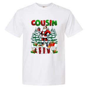 Cousin Crew Santa Leopard Christmas Trees Family Lover Gift Garment-Dyed Heavyweight T-Shirt