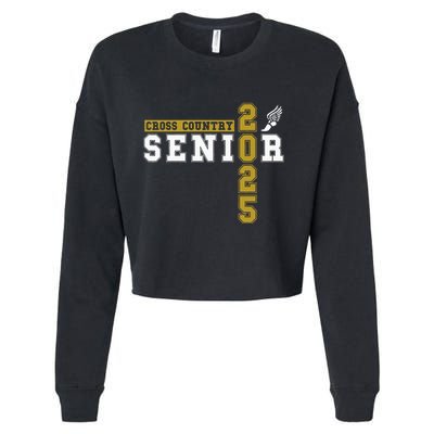 Cross Country Senior Night Senior 2025 Graduation Party 18 Cropped Pullover Crew