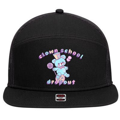 Clowncore Clown School Dropout Pastel Goth Teddy Bear Circus 7 Panel Mesh Trucker Snapback Hat
