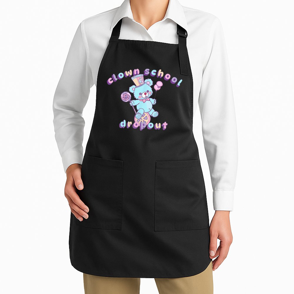 Clowncore Clown School Dropout Pastel Goth Teddy Bear Circus Apron