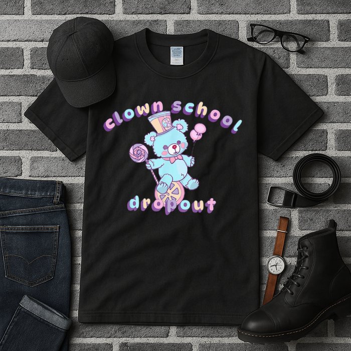 Clowncore Clown School Dropout Pastel Goth Teddy Bear Circus Tall T-Shirt