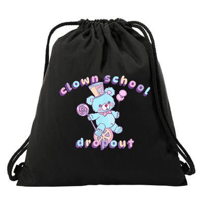 Clowncore Clown School Dropout Pastel Goth Teddy Bear Circus Drawstring Bag