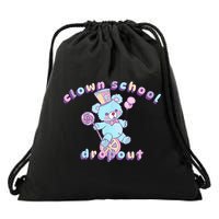 Clowncore Clown School Dropout Pastel Goth Teddy Bear Circus Drawstring Bag