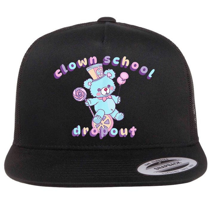 Clowncore Clown School Dropout Pastel Goth Teddy Bear Circus Flatbill Hat
