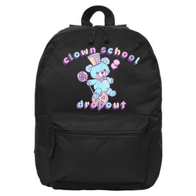 Clowncore Clown School Dropout Pastel Goth Teddy Bear Circus 16 in Basic Backpack
