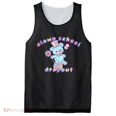 Clowncore Clown School Dropout Pastel Goth Teddy Bear Circus Mesh Reversible Basketball Jersey Tank