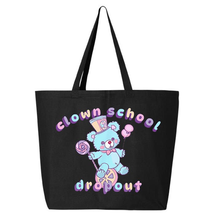 Clowncore Clown School Dropout Pastel Goth Teddy Bear Circus 25L Jumbo Tote