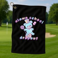 Clowncore Clown School Dropout Pastel Goth Teddy Bear Circus Golf Towel