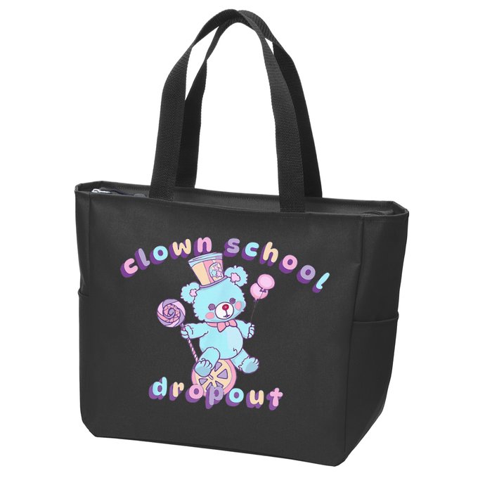 Clowncore Clown School Dropout Pastel Goth Teddy Bear Circus Zip Tote Bag