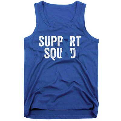 Colon Cancer Support Squad Blue Colorectal Awareness Ribbon Gift Tank Top