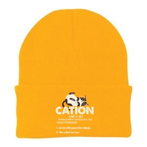 Cation Cat Science Chemistry Teacher Chemist Kitten Lover Meaningful Gift Knit Cap Winter Beanie