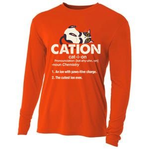 Cation Cat Science Chemistry Teacher Chemist Kitten Lover Meaningful Gift Cooling Performance Long Sleeve Crew