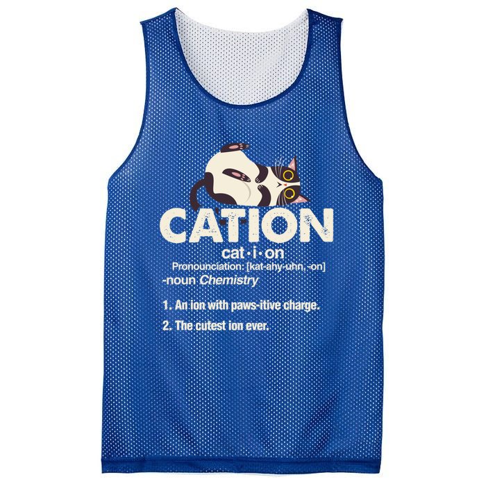 Cation Cat Science Chemistry Teacher Chemist Kitten Lover Meaningful Gift Mesh Reversible Basketball Jersey Tank