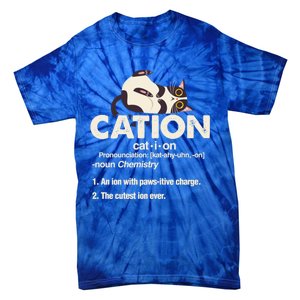 Cation Cat Science Chemistry Teacher Chemist Kitten Lover Meaningful Gift Tie-Dye T-Shirt