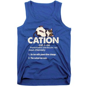 Cation Cat Science Chemistry Teacher Chemist Kitten Lover Meaningful Gift Tank Top