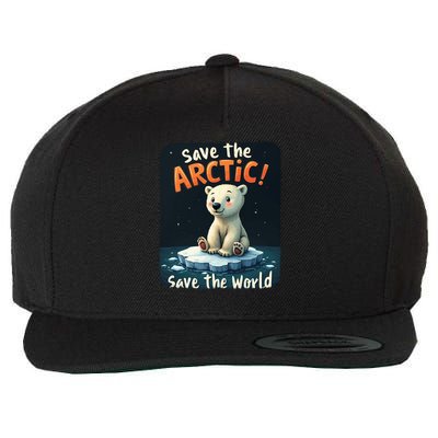Climate Change Save The Arctic Save The World Earth Day Gift Wool Snapback Cap