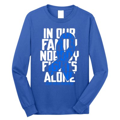 Colon Cancer Support Tee Family Blue Colon Cancer Awareness Gift Long Sleeve Shirt