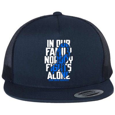 Colon Cancer Support Tee Family Blue Colon Cancer Awareness Gift Flat Bill Trucker Hat