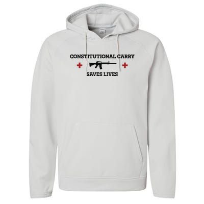 Constitutional Carry Saves Lives Performance Fleece Hoodie