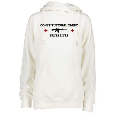 Constitutional Carry Saves Lives Womens Funnel Neck Pullover Hood